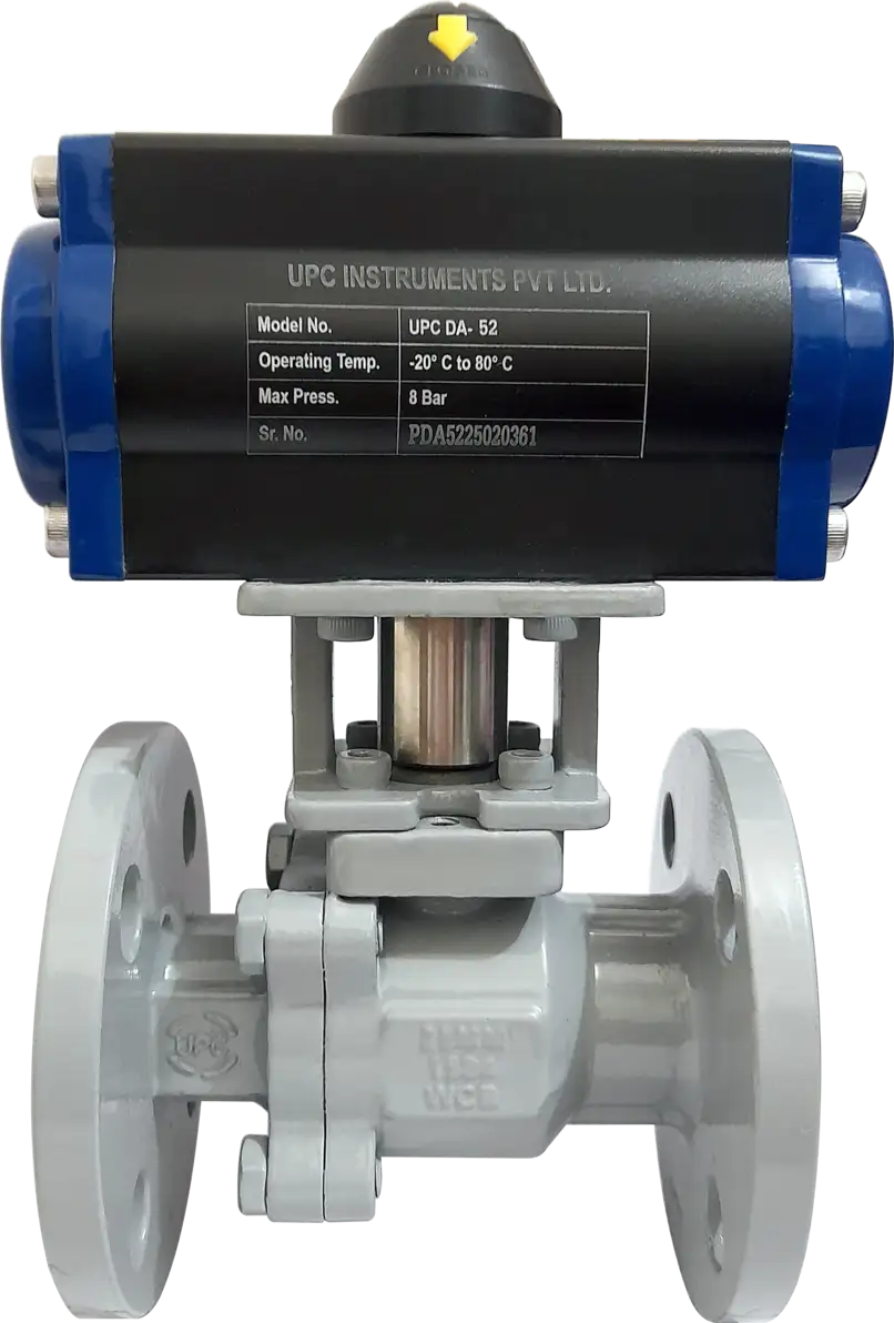 TWO PIECE BALL VALVE WITH DOUBLE ACTING ACTUATOR