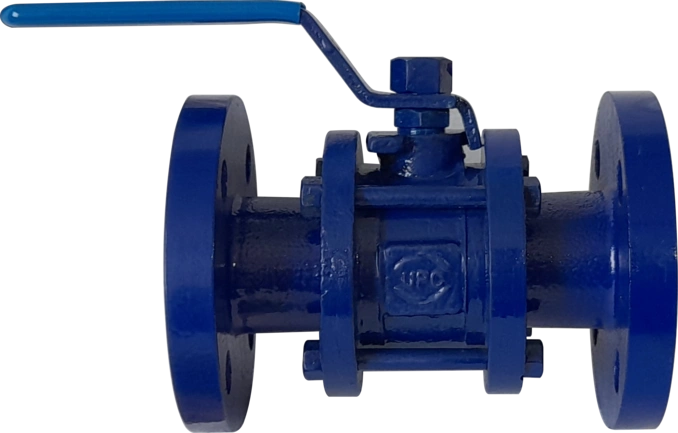 CAST IRON THREE PIECE FLANGE END BALL VALVE